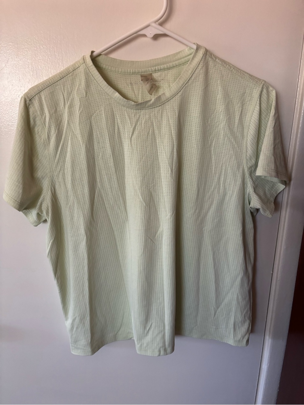 Outdoor Voices RecMesh tshirt, cool green color, women’s size L